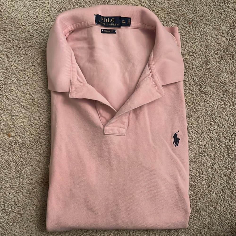 MEN’S POLO BY RL SIZE XL LIGHT PINK